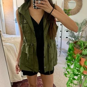 Olive Green Cargo Vest 